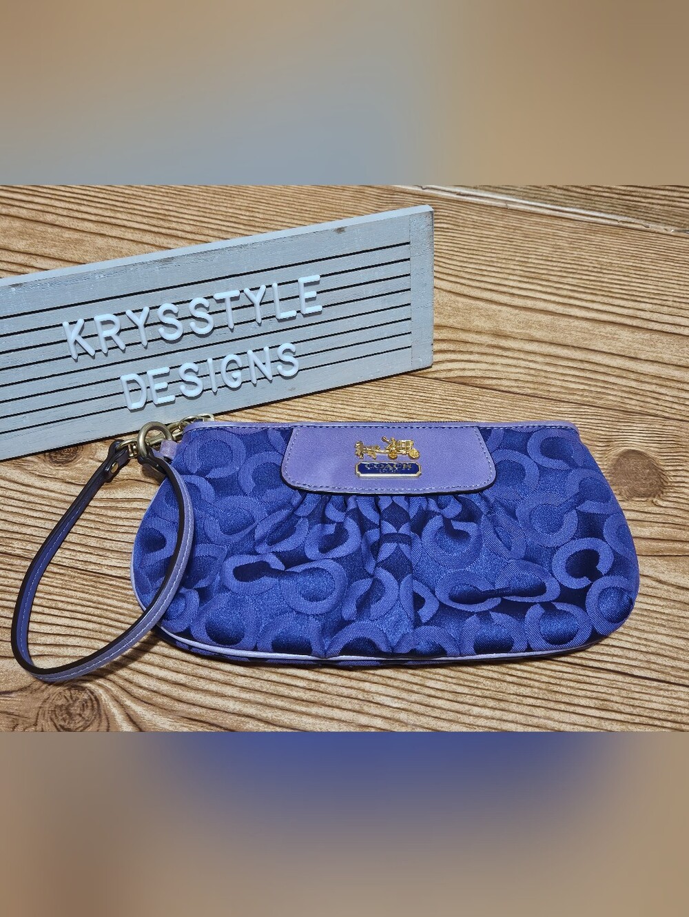 Coach OP Optic Art Madison Purple Wristlet (41988)